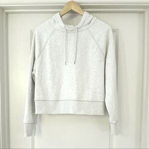 Universal Thread Light Gray Cropped Pullover Hoodie Sweatshirt Women's Large